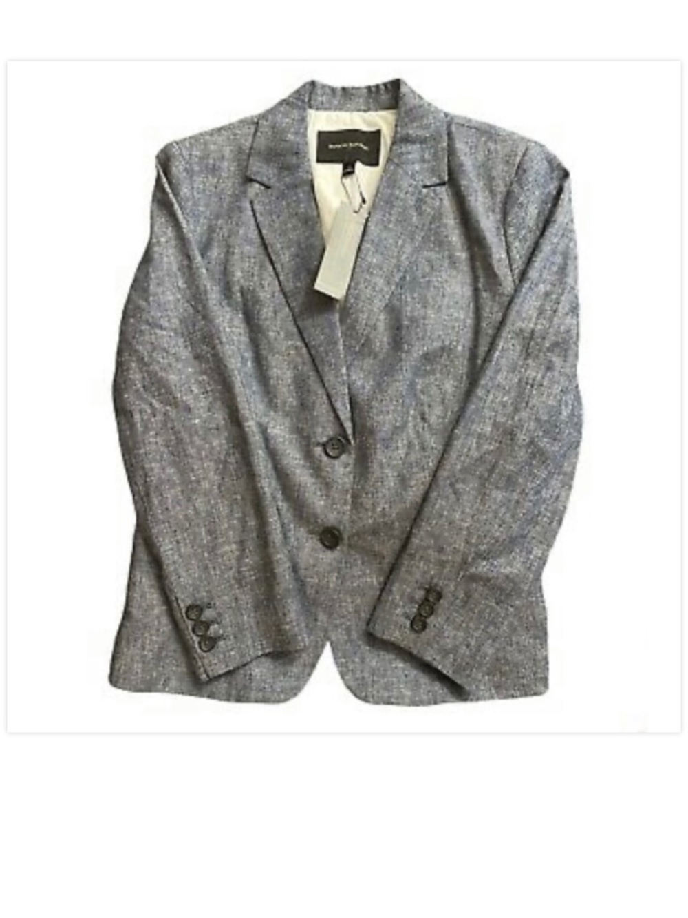 Banana Republic Heather Blue Linen Blend Classic-Fit Blazer Size 4